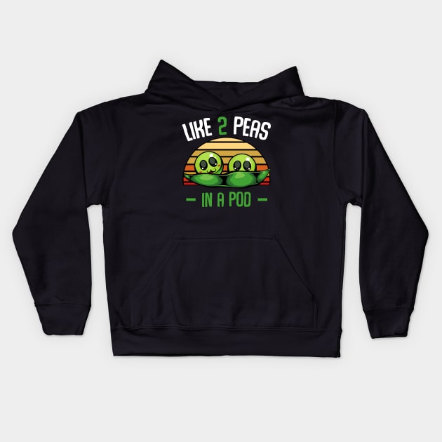 Peas - Like 2 Peas In A Pod - Cute Vegetable Kids Hoodie by Lumio Gifts